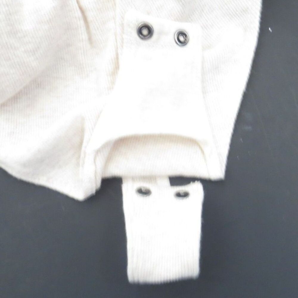 Aerie Women's Ribbed Long Sleeve Bodysuit Coquette/Minimalist Oatmeal M EUC - Picture 7 of 9